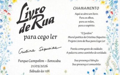 Inauguração de mural literário com acessibilidade para cegos, em Sorocaba