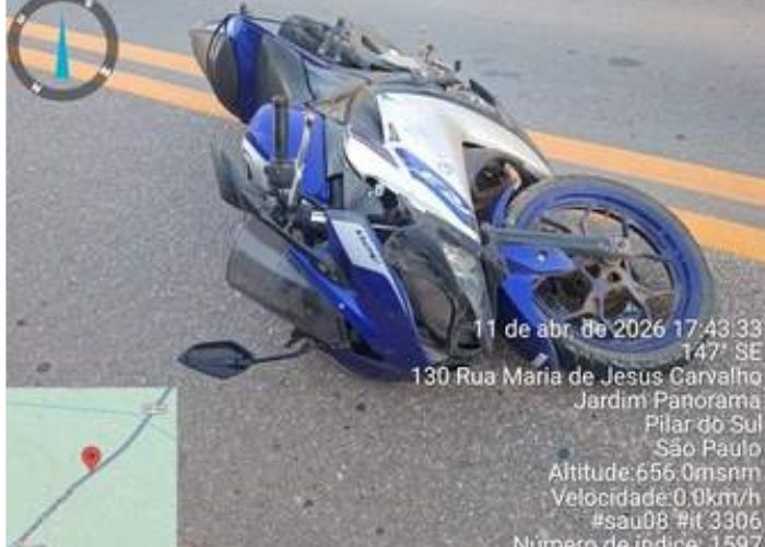 Garupa morre e motociclista fica ferido após acidente com caminhão em rodovia de Pilar do Sul
