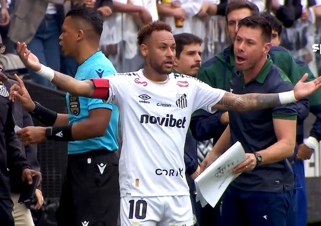 Imagem do Neymar no jogo do Santos.
