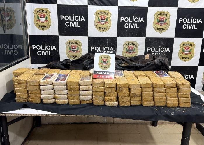 Homem é preso com 146 tijolos de cocaína camuflados com esterco e naftalina em São Roque