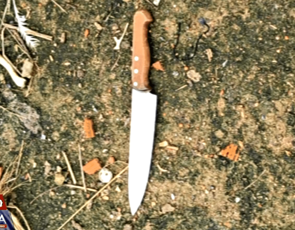 Imagem da faca usada no crime.